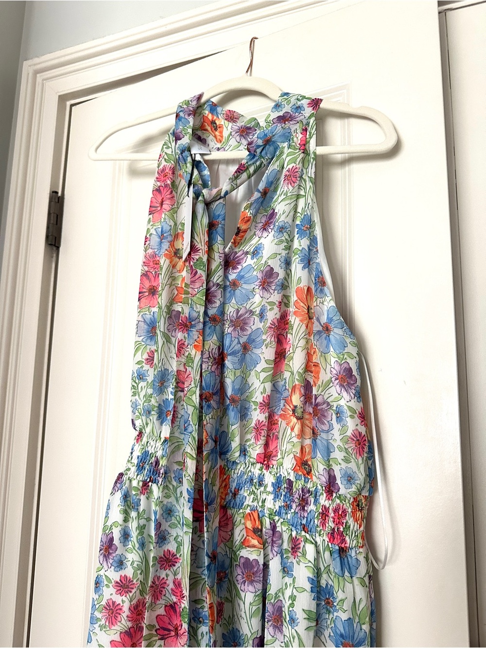 NWT Sugarlips Floral Halter Maxi Dress in Blue-Multicolor - Picture 2 of 9